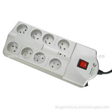 8-way Surge Protector with Coaxial and RJ11 Protection, French Type